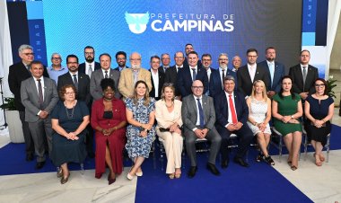 Dário Saadi, reeleito prefeito de Campinas pelo Republicanos com 66,77% dos votos válidos, tomou posse hoje para seu segundo mandato