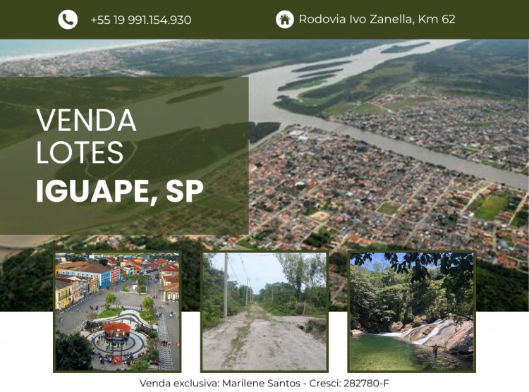 Venda de Lotes na Cidade de Iguape, SP (Litoral Sul)